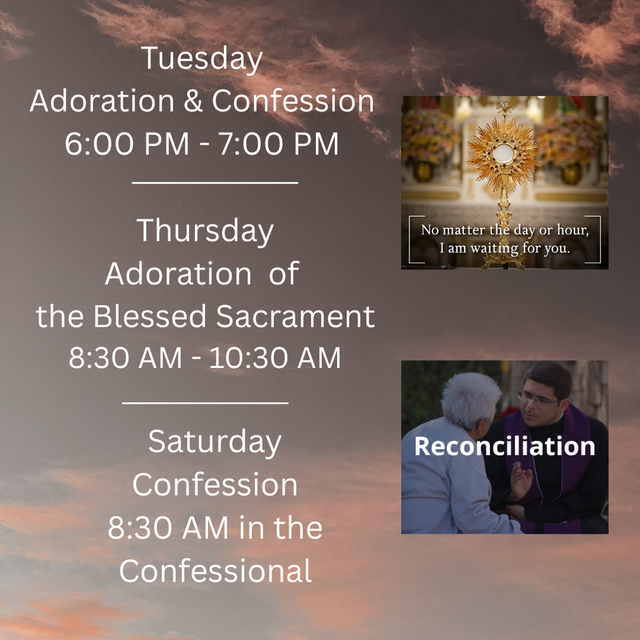 Adoration & Confession Times
